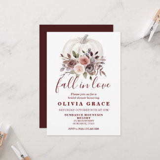 Invitación Boho otoño floral Ducha de Novia de Calabaza