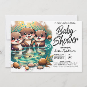 Invitación Boho Otter Adventure Baby Shower
