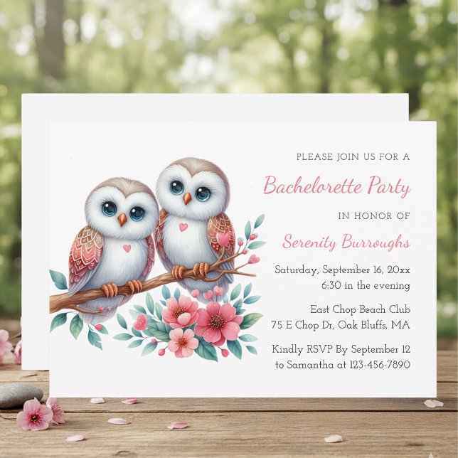 Invitación Boho Owl Couple Rustic Bachelorette Party (Subido por el creador)