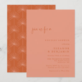 Invitación Boho Palm Botanic Rubor Terracotta Couple Shower