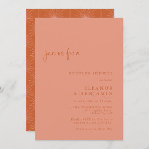 Invitación Boho Palm Botanic Rubor Terracotta Couple Shower