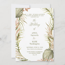 Invitación Boho Palm Leaf Greenery Boda 2
