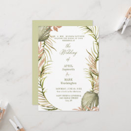 Invitación Boho Palm Leaf Greenery Boda 2