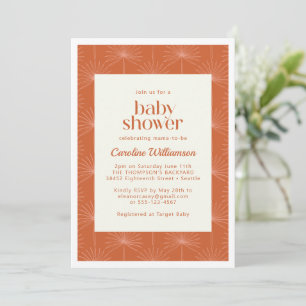 Invitación Boho Palm Leaf Rust Baby Shower Botánico