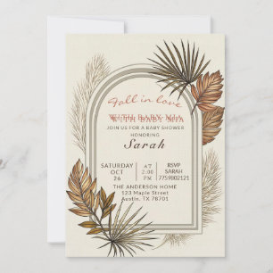Invitación Boho Palma Seca y Hierba de Pampas Baby Shower