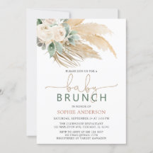 Boho Pampas bebé brunch Baby Shower
