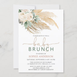 Invitación Boho Pampas bebé brunch Baby Shower
