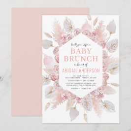 Invitación Boho Pampas Bebé de hierba Brunch Elegante Rubor R