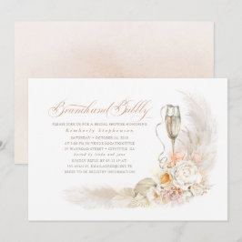 Invitación Boho Pampas bronce de hierba y ducha bucosa de nov