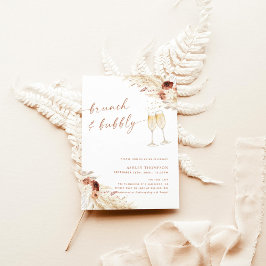 Invitación Boho Pampas Brunch & Bubbly Bridal Shower