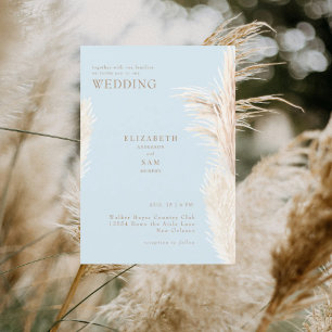 Invitación Boho Pampas Cielo Azul junto con Boda