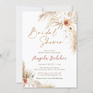 Invitación Boho pampas Ducha de Novias Grass