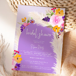 Invitación Boho pampas floral pampas desierto Ducha de novia