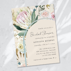 Invitación Boho Pampas Flores Ducha Nodal