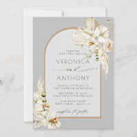 Boho Pampas Grasa Orquídea Boda Gris