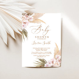Invitación Boho pampas Grass Baby Shower