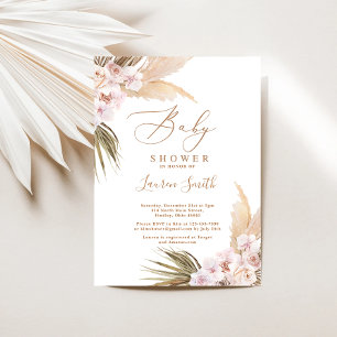Invitación Boho pampas Grass Baby Shower