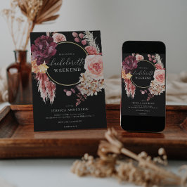 Invitación Boho Pampas Grass Bachelorette Party Itinerary Inv