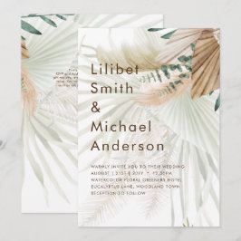 Invitación BOHO Pampas Grass Beige Green Terracotta Boda