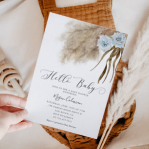 Invitación Boho Pampas Grass Boy Baby Shower