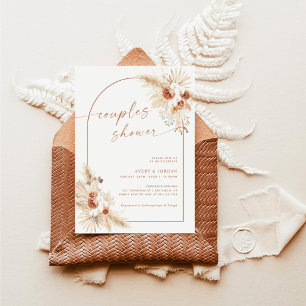 Invitación Boho Pampas Grass Couples Shower Invite