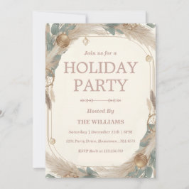 Invitación Boho Pampas Grass & Dreamcatcher Holiday