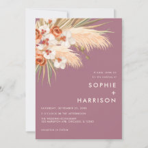 Boho Pampas Grass Dusty Rosa Boda