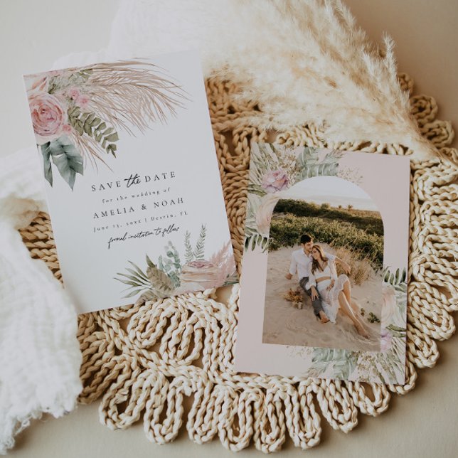 Invitación Boho Pampas Grass Floral Salva La Fecha (Subido por el creador)
