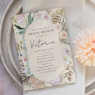 Invitación Boho Pampas Grass Florals Bridal Brunch