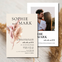 Invitación Boho Pampas Grass Minimalist With Photo