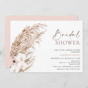 Invitación Boho Pampas Grass Orchards Floral Bridal Shower