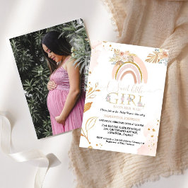 Invitación Boho Pampas Grass Rainbow Baby Baby Shower