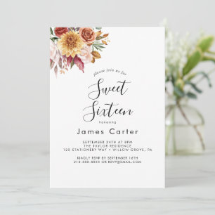 Invitación Boho Pampas Grass Sweet 16 cumpleaños