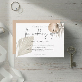 Invitación Boho Pampas Grasses Cream Boda