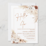 Invitación Boho Pampas Marco de Grass Hola 40 cumpleaños<br><div class="desc">Boho Pampas Marco de Grass Hello 40th Birthday Invitation Bohemian inspirada invitación de cumpleaños con dos arreglos florales beige y marrón con pasto pampas y una moderna imagen caligráfica encabezada en falso oro rosa. Ideal para los que buscan una invitación de cumpleaños de estilo bohemio.</div>