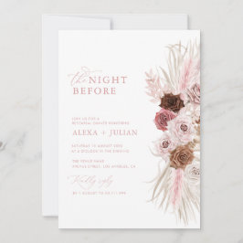 Invitación Boho pampas pasto y cena de ensayo polvorienta ros