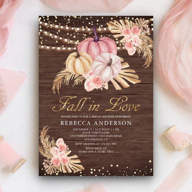 Invitación Boho Pampas Polvo Rosa Calabaza Despedida de Solte (Subido por el creador)