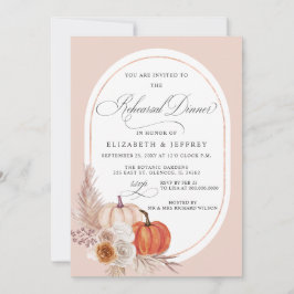 Invitación Boho Pampas Pumpkins Ensayo de caída