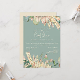 Invitación Boho Pampas Sage Bridal Shower