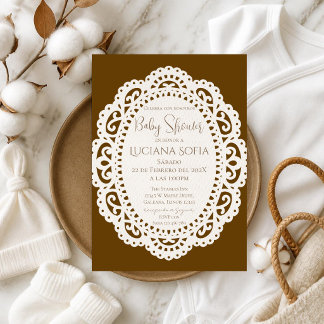 Invitación boho para baby shower de niña en españo