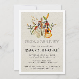 Invitación boho para fiesta de cumpleaños con tema