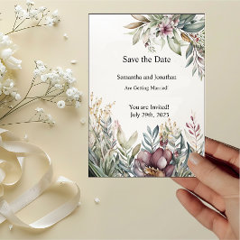 Invitación BOHO Pastel Garden Colors Save the Date Card