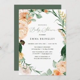 Invitación Boho Pastel Greenery Neutral Baby Shower
