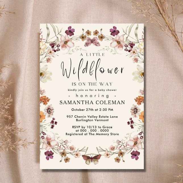 Invitación Boho Pastel Wildflower Cute Moderno Baby Shower (Subido por el creador)