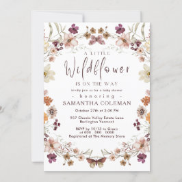 Invitación Boho Pastel Wildflower Tema Baby Shower moderno