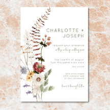 Boho Pastel Wildflowers Boda Floral Moderna