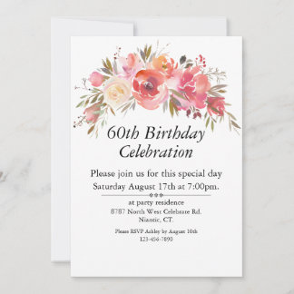 Invitación Boho Peach Peach Floral Greenery Personalizable 60