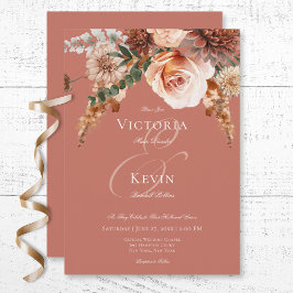 Invitación Boho Peach & Rust Flust Rust Rust Rust Boda