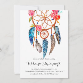 Invitación Boho peony Floral Dreamcatcher Baby Shower