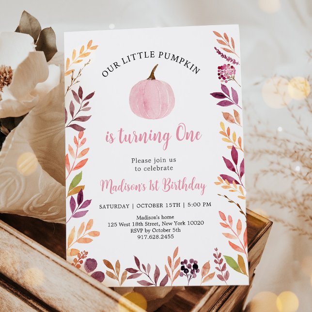Invitación Boho, pequeño Chica rosado de calabaza (Subido por el creador)